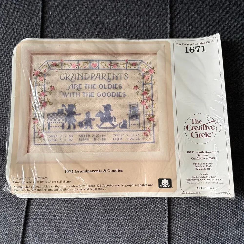 Grandparents & Goodies Vintage Counted Cross Stitch Kit The Creative Circle 1989